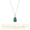 Collar de Calabaza de Jade Verde Estilo Chino Retro Sentido de Alta Gama Doble Bendición Cadena Versátil para la Clavícula