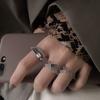 Anillo para mujer ins925 plata de ley moda cool retro viento frío apertura ajustable amor dedo índice moda personalidad
