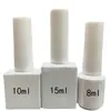 Mancha escura esmalte de unha esmalte de unha em gel gel split frasco vazio frasco de vidro branco tampa com pincel conjunto à venda