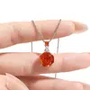 Colgante de collar octagonal Rosa Milenio corte rosa colorido incrustado con diamantes de alto carbono, aretes rojos chinos, anillo de diamante rosa de piedra preciosa colorida para mujer