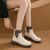 Botines calcetín forrados de polar, botas estilo Martin de suela gruesa, zapatos de mujer, nueva colección otoño/invierno 2026, botines finos forrados de polar, botines sencillos para mujer, botas de moda ajustadas