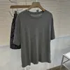 Camiseta Básica de Algodón con Tacto a Cáñamo, Holgada, Cuello Redondo, Manga Corta para Mujer, Verano, Amigable con la Piel, Transpirable, Casual, Versátil, Camiseta Base