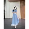 Vestido Patchwork Feminino Plus Size com Renda Estilo Francês, Novo Estilo de Verão, projetado para disfarçar imperfeições e criar um efeito emagrecedor, vestido de comprimento médio