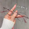 Gafas de Lectura de Lujo de Alta Gama para Mujer, Montura Dorada Estilo Coreano Ojo de Gato, Gafas Metálicas con Filtro de Luz Azul