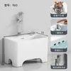 Fregadero Mopero Pequeño para Balcón de Casa, Lavabo para Piso de Baño, Fregadero Mopero Cerámico Alto de Pie, Tamaño Grande