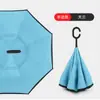 Paraguas Invertido Automático de Doble Capa con Mango Largo para Hombres y Mujeres, Protección Solar, Lluvia o Sol, Parasol Grande de Doble Capa Resistente al Viento para Montar en el Coche