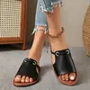 Zapatos europeos y americanos transfronterizos de talla grande para mujer, nuevas pantuflas de verano para mujer, adecuados para usar al aire libre, pantuflas de playa tejidas simples para el día a día, venta al por mayor