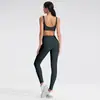Conjunto de Roupas de Yoga Transfronteiriço para Mulheres, Conjunto de Top de Yoga Esportivo Fitness em Forma de U e Regata Casual Bonita para Corrida com Decote em V Profundo