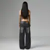 Jeans anchos para mujer Juvenil Naranja # con efecto bigote, lavados, desgastados, corte holgado, estilizan, modernos, versátiles y a la moda