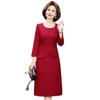 Vestido de Banquete de Boda de Otoño para Suegra, Vestido Elegante Adecuado para Mujeres de Mediana Edad, Vestido de Moda para Damas