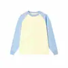Camiseta de Manga Larga Redonda con Hilo Raglán Pesado de 250g Personalizada para Mujer Ropa de Trabajo Holgada Camisa Cultural Top