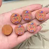 Nuevo Madera de Ébano y Melocotón Pintada Marca Hazte Rico Hamburguesa DIY Dibujos Animados Juguete Accesorios Pulsera Collar Joyería Accesorios