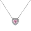 Collar de Plata de Ley S925 para Mujer con Incrustaciones de Circonita, Moderno Set de Cadena para Clavícula con Forma de Corazón, Collar y Pendientes con Forma de Corazón, Transfronterizo