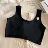 Camiseta sin mangas de algodón puro de doble capa en stock para niñas de 8 a 15 años, ropa interior de algodón para estudiantes de primaria y secundaria durante su período de crecimiento