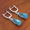 Nuevos Aretes Transfronterizos de Zirconia Oro Rosa, Hebillas para Oreja, Aretes, Populares Creativos Europeos y Americanos, Aretes Grandes en Forma de Pera Gota de Agua