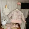 Roupas de Bebê, Cheongsam de Inverno para Meninas, Saia Princesa com Forro de Lã, Vestido para Bebê de Um Ano, Vestido de Saudações de Ano Novo para Bebê Menina de Um Ano
