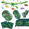 Platos Desechables de Papel, Vasos de Papel, Manteles y Decoraciones Temáticas de Esqueleto de Fósil de Dinosaurio Nuevos Transfronterizos para Fiesta de Cumpleaños Infantil