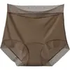 Calcinhas Femininas de Renda Sem Costura de Seda Gelada de Cintura Alta Ultra Finas de Verão, Sexy e Desejo Puro, Calcinhas Máscara Antibacterianas de Grau A
