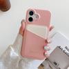 Capa de telefone com estampa de lichia, bloqueio de cores, cartão, letras bronzeadoras, para Apple iPhone1615Promax, luxo leve de alta qualidade