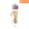 Conjunto de Talheres de Aço Inoxidável Amazon 6 Peças Bolsa de PVC Faca e Garfo Colher Transfronteiriços Faca e Garfo Colher para Bife Ocidentais Conjunto de Supermercado