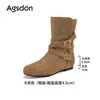 Botines Elevadores de Altura Aogushi Dengnei para Mujer 2026 Nuevos Botas con Hebilla Retro Apiladas Otoño Invierno Botas Vaqueras Maillard