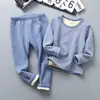 Roupa íntima térmica forrada de lã infantil, pijamas novos para meninos e meninas, roupas de outono, calças de outono, roupas para casa
