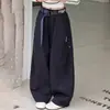 Pantalones para Niñas 2026 Otoño Nueva Llegada Medianos y Grandes Niños Patchwork Bordado Pantalones de Pierna Curva Pantalones de Pierna Ancha Estudiantes de Secundaria Pantalones Largos Casuales