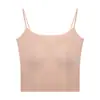 Camisola para Mujer con Copas, Tirantes Finos, Hermoso Diseño de Espalda, Sujetador Integrado, Ropa de Abrigo Blanca, Top de Capa Base