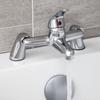 Suministro directo de fábrica vertical comercio exterior Reino Unido Alemania bañera de esquina grifo frío y caliente juego de ducha triple Jordon