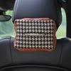 Nova Caixa de Lenços para Carro Pied-de-Poule Caixa de Papel para Pendurar no Carro Couro Bolsa de Lenços Fashion Suprimentos para Interior de Carro