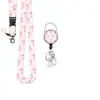 Porta credencial retráctil de fácil extracción en stock del fabricante Estampado de leopardo Epoxi Clip giratorio para credencial Cordón para credencial de identificación de fábrica Venta al por mayor