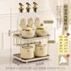 Juego de Frascos para Condimentos de Lujo Ligero, Caja de Almacenamiento de Botellas de Condimentos para el Hogar, Frasco de Cerámica para Aceite de Cocina, Frasco para Sal, Frasco para Chile