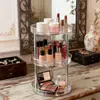 Caixa de armazenamento de mesa giratória para cosméticos e skincare, organizador de penteadeira para casa, caixa de armazenamento para banheiro, luxo leve, em estoque