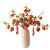 Arreglo Artificial de Flor de Granada y Caqui de 3 Cabezas para Decoración de Nochevieja en la Sala de Estar, Espuma Floral Fruta al por Mayor en Stock