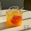 Bolso de Mano de Vidrio Celebridad de Internet Verano Taza de Té de Frutas Transparente Creativo Divertido Atractivo Vaso para Jugo Cóctel Borracho