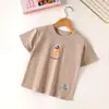 Camiseta de Manga Corta para Niños Niños 2025 Nuevo Verano Algodón Puro Manga Media Niños Grandes Camiseta Básica Camiseta Blanca para Niñas
