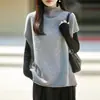 Chaleco de punto de lana pura para mujer, nuevo otoño/invierno 2026, cuello semi-alto, sin mangas, tipo jersey, chaleco para superponer