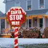 Papá Noel con Base, Señal de Calle Roja con Forma de Hierro, Decoraciones Festivas, Adornos de Exportación