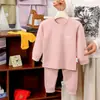 Pijama infantil, ropa interior térmica de otoño e invierno para bebé, conjunto de tops y pantalones de otoño para niño, ropa de casa de seda acrílica para niña