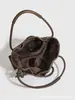 Bolsa de Cordão com Padrão de Lichia Design de Nicho, Bolsa de Ombro com Fechamento de Cordão para Mulheres, Novo Modelo 2026, Bolsa de Mão Nuvem com Grande Capacidade