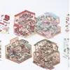 Pegatinas de Micro Paisaje de Dibujos Animados, Varios Mundos en Miniatura, Libro Rojo, Descompresión, Collage Hecho a Mano, Pegatinas para Manualidades de Escenas