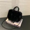 Bolso Cruzado Versátil Nuevo de Piel de Conejo Otoño e Invierno Peludo Imitación Felpa Bolso Transfronterizo Bolso de Mano para Mujer Moda
