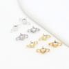 Pulseira colar de ouro 14K banhado a cobre cor de ouro 18K com zircônia redonda, aberto, com duas voltas, acessórios para brincos DIY D44