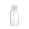 Venta al por mayor Spot Taza de Vidrio Resistente a Altas Temperaturas Transparente para Niñas Simple Escala de Tiempo Botella de Agua con Popote Taza para Bebidas Té con Leche