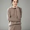 Suéter Delgado de Cachemira Deportivo de Color Sólido con Capucha para Mujer, Holgado, Casual, Nuevo Tejido de Punto para Otoño e Invierno, Ropa Exterior