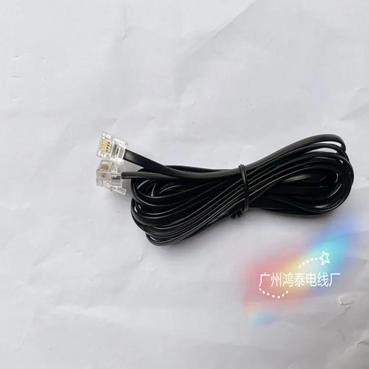 6P4C电话直线，1米成品，电话线连接线