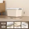Caixa de Armazenamento, Caixa Organizadora com Rodas, Caixa de Armazenamento de Plástico de Grande Capacidade com Tampa para Uso Diário Doméstico, Brinquedos, Roupas