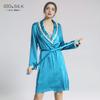 Camisola de Noite de Seda Pesada 19 Mmi Feminina 100% Seda de Amoreira Luxo Leve Roupão Matinal Senso Sofisticado Roupa de Casa Camisola Única