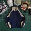 Tops retro estilo japonés para hombre y mujer, chaqueta de calle cortavientos con retazos hip-hop, chaqueta holgada oversize para pareja de mujer