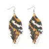 Pendientes Largos con Borlas de Cuentas Hechos a Mano Estilo Bohemio Retro para Mujer, Lujo Ligero y de Gama Alta, Accesorios Versátiles